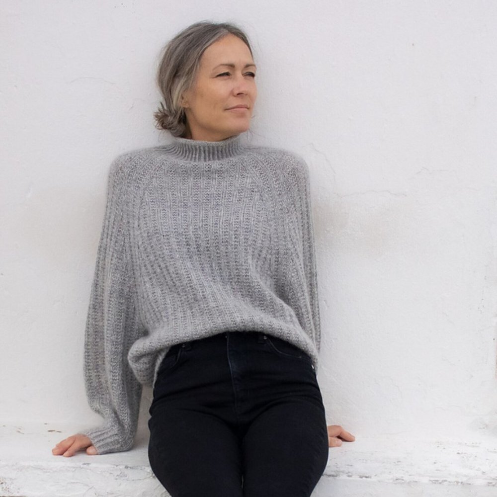 Alfani Petite Mock-Neck Sweater Grey
